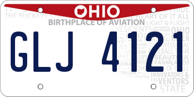 OH license plate GLJ4121