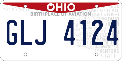 OH license plate GLJ4124