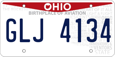 OH license plate GLJ4134