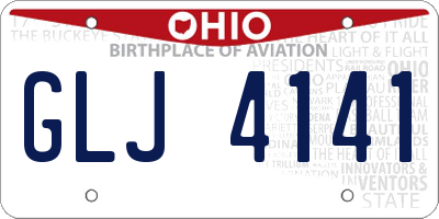 OH license plate GLJ4141