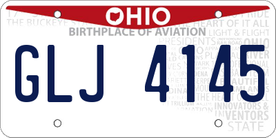 OH license plate GLJ4145