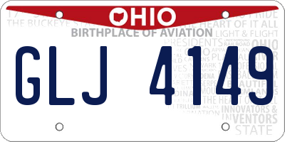 OH license plate GLJ4149