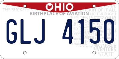 OH license plate GLJ4150