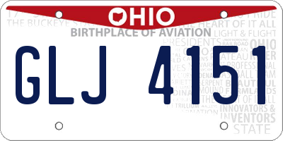 OH license plate GLJ4151