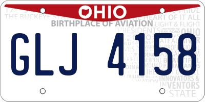 OH license plate GLJ4158