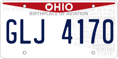 OH license plate GLJ4170