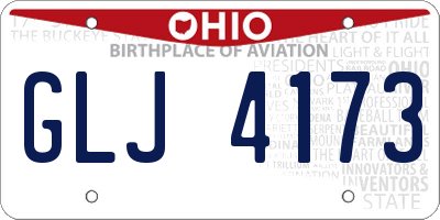 OH license plate GLJ4173