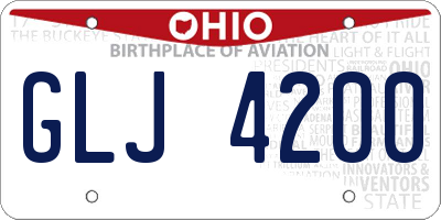 OH license plate GLJ4200