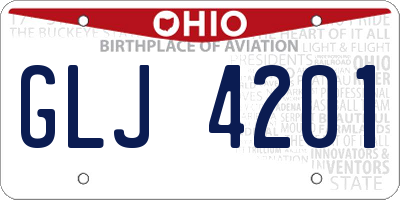 OH license plate GLJ4201