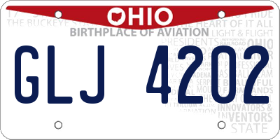 OH license plate GLJ4202
