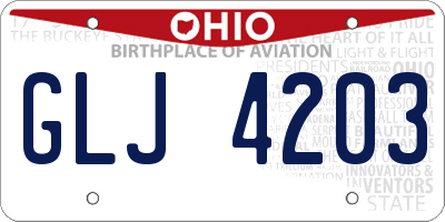 OH license plate GLJ4203