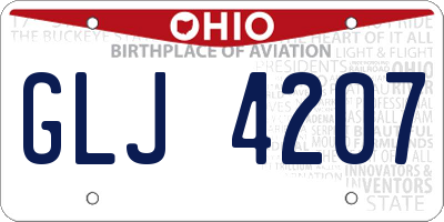 OH license plate GLJ4207
