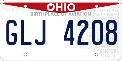 OH license plate GLJ4208