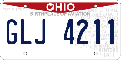 OH license plate GLJ4211