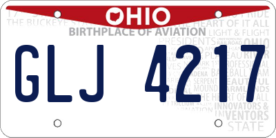 OH license plate GLJ4217