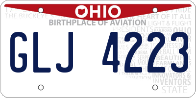 OH license plate GLJ4223
