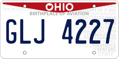 OH license plate GLJ4227