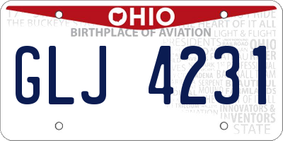 OH license plate GLJ4231