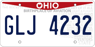 OH license plate GLJ4232