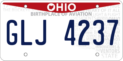 OH license plate GLJ4237