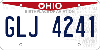 OH license plate GLJ4241