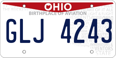 OH license plate GLJ4243