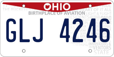 OH license plate GLJ4246