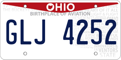 OH license plate GLJ4252