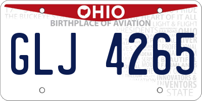 OH license plate GLJ4265