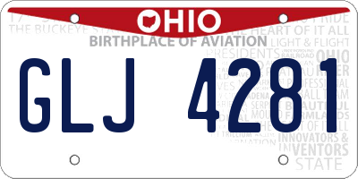 OH license plate GLJ4281