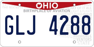 OH license plate GLJ4288
