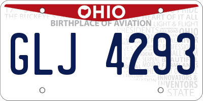 OH license plate GLJ4293