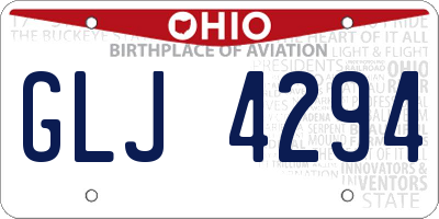 OH license plate GLJ4294