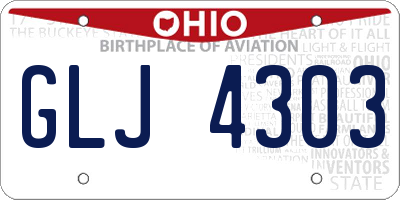 OH license plate GLJ4303