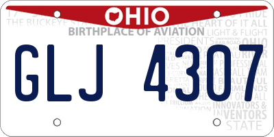 OH license plate GLJ4307