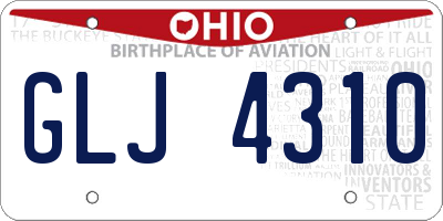 OH license plate GLJ4310