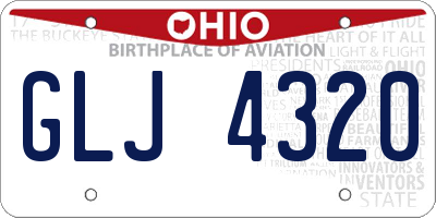 OH license plate GLJ4320