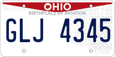 OH license plate GLJ4345