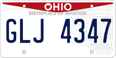 OH license plate GLJ4347