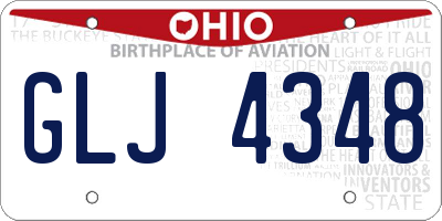 OH license plate GLJ4348