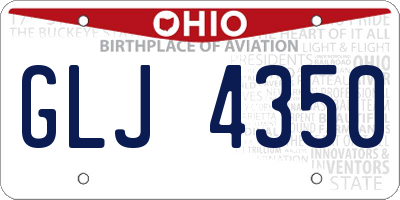 OH license plate GLJ4350