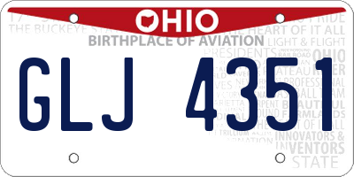OH license plate GLJ4351