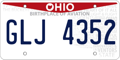 OH license plate GLJ4352