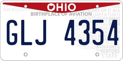 OH license plate GLJ4354