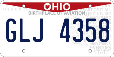 OH license plate GLJ4358