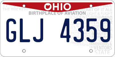 OH license plate GLJ4359