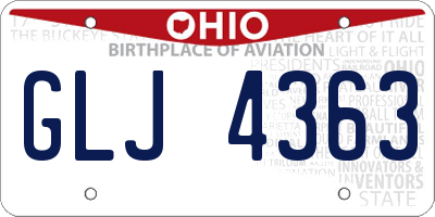 OH license plate GLJ4363
