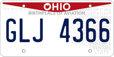 OH license plate GLJ4366