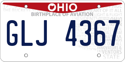 OH license plate GLJ4367