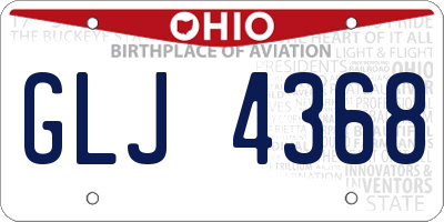 OH license plate GLJ4368